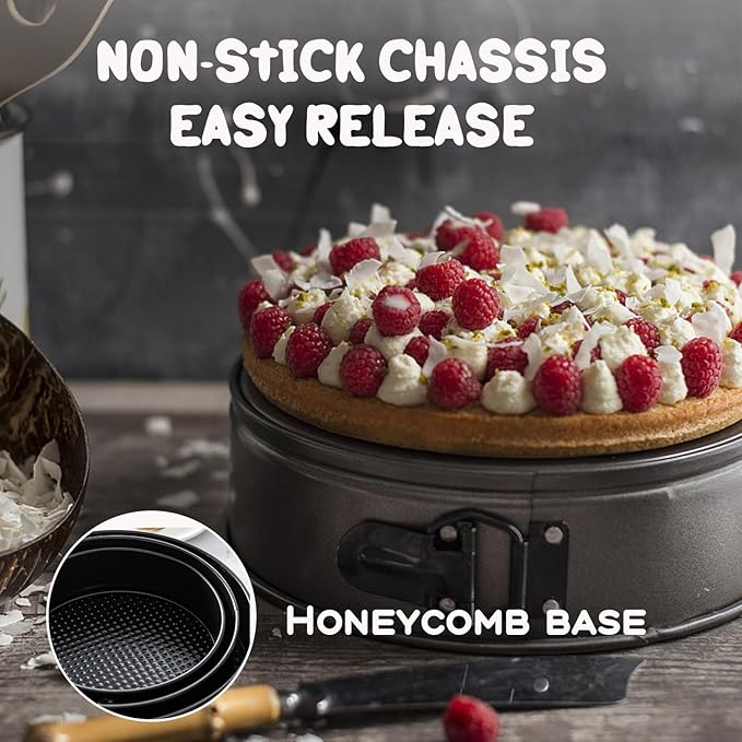 7 Inch Premium Non-stick Springform Pan, Leakproof Round Cheesecake Pan with Removable Bottom, Spring Form for Baking (Black)