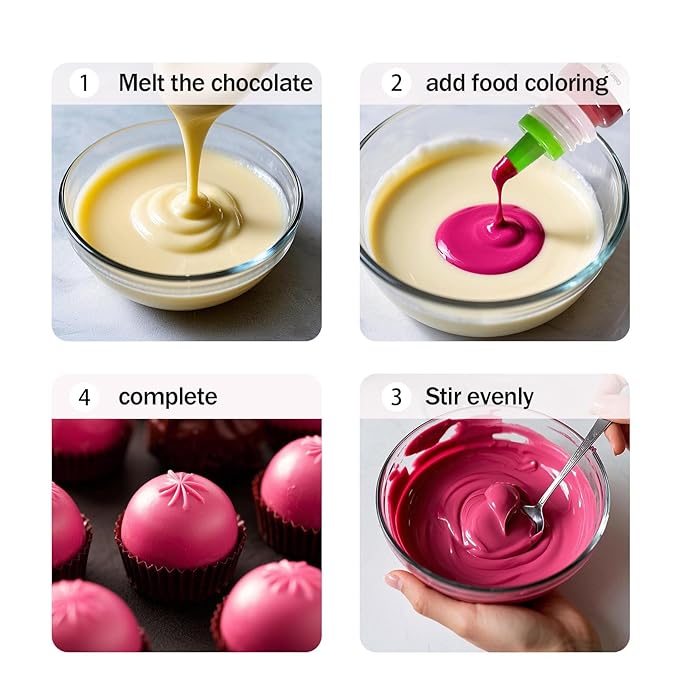 Oil Based Food Coloring Set for Chocolates Melts - Tasteless 12 Colors Edible Oils Food Dye Candy Decorating, Oil Food Color Baking Frosting Cake Decorations, 8ml/Bottle