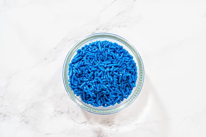 Bakerpan Blue Jimmies Sprinkles - 6 Ounces Blue Sprinkles for Cake Decorating - Edible Sprinkles for Cupcakes, Ice Cream, Cake Decorations (Made in USA)