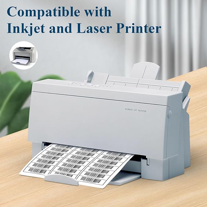 (50 Sheets, 1500 Labels) Sticker Paper, 1" x 2 5/8" Shipping Address Labels, 30 Per Page Self Adhesive Mailing Label for Laser and Inkjet Printers