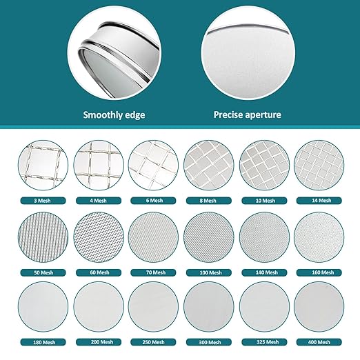 304 Stainless Steel Lab Sieve Screen Mesh, 1400 Mesh(0.01mm) Aperture Test Sieve, 12Inch(30cm) Diameter Economy Standard Analysis Sample Test Sieves for Industrial Laboratory Homes
