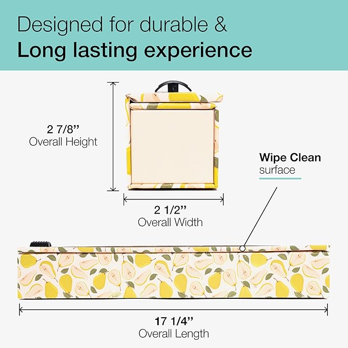 ChicWrap Pears Parchment Paper Dispenser - Includes 15"x 33' (42 Sq. Ft) Roll Unbleached Baking, Cooking & Culinary Paper - Reusable Dispenser w/Slide Cutter - Kosher Certified
