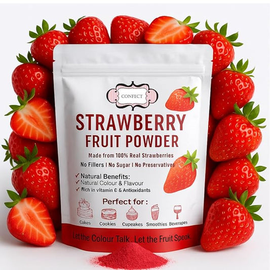 Confect Strawberry Powder | Pure & Natural Fruit Powder for Smoothies, Baking, Beverages, Juices & DIY Recipes | Vegan, Gluten-Free, No Added Sugar – 1 LB