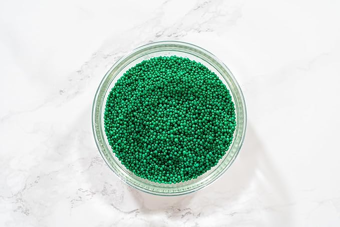 Bakerpan Green Nonpareils Sprinkles - 7 Ounces Green Sprinkles for Cake Decorating, Edible Nonpareils for Cupcakes, Ice Cream (Made in USA)
