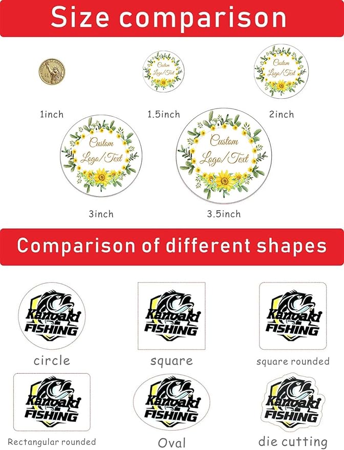 Custom Stickers for Weddings, Birthdays & Businesses - Personalized Labels with Your Logo - Waterproof, Fade and Heat Resistant - Pack of 100-1000 (Wreath T, 3.5 Inch)