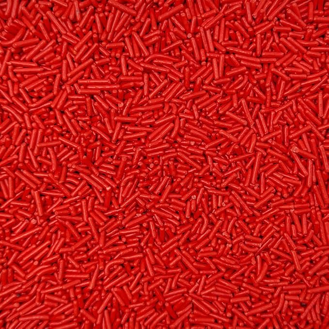 Homankit Red Jimmies Sprinkles Edible Sprinkle Candy Soft Jimmies Toppings for Ice Cream, Cupcake, Cake, Cookie, Dessert Decorating 2.75 Ounces