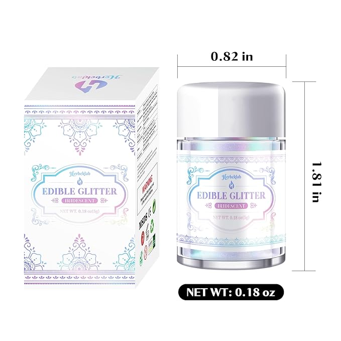 Iridescent Edible Glitter – 5g Rainbow Luster Dust Drink Glitter, Food Grade Shimmer Powder for Cocktails, Cakes, Beverages, Chocolate & Candy