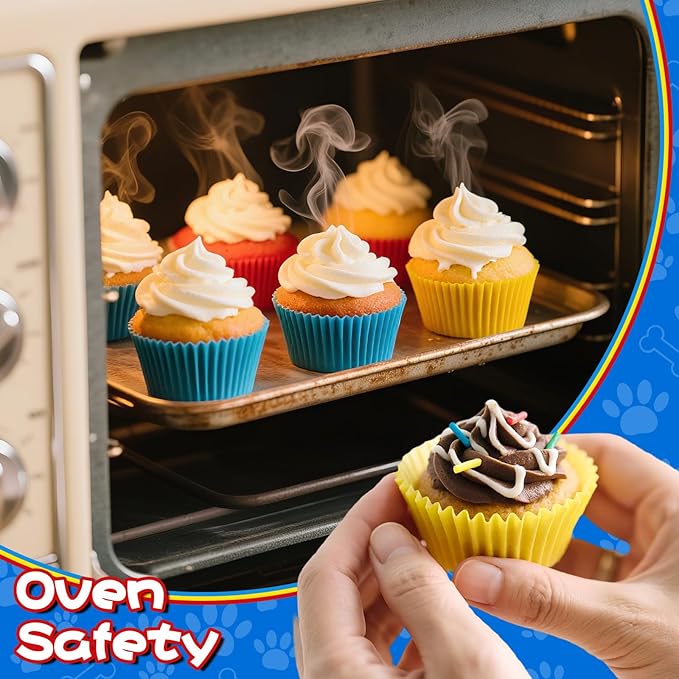 300PCS Red Yellow and Blue Cupcake Liners Mini Muffin Baking Cups Wrappers for Vintage Carnival Birthday Party Supplies Vibrant Disposable Cupcake Papers for Colorful Primary Colors Party Decorations