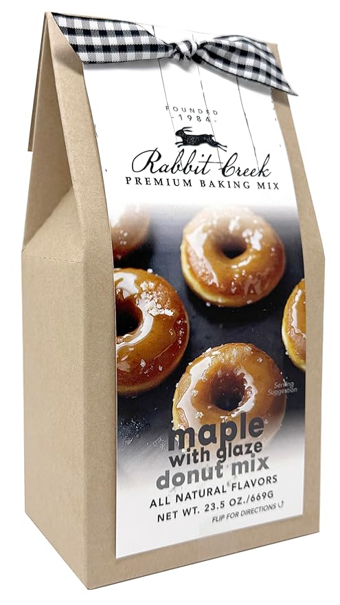 Rabbit Creek Maple Donuts Mix with Glaze Included – Baked Donuts, Not Fried – Donut Baking Mix