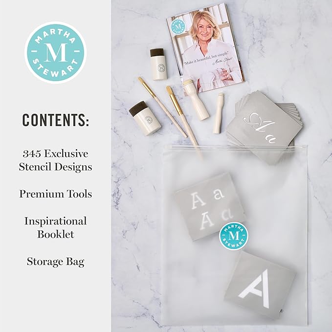 Martha Stewart, Classic Alphabet Paper Lettering Stencil and Tool Kit, 150 pc