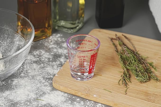 New Talent plastic Measuring cup Shot Glass set of 3pcs, Shot Glasses Measuring cup, 26-Incremental Measurement 1oz, 6 Tsp, 2 Tbs, 30ml