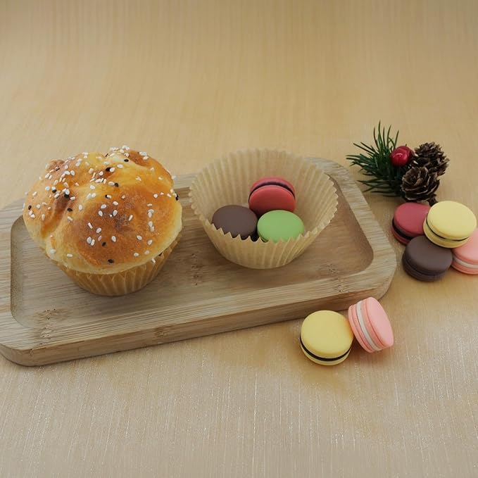 300 Pcs Natural Cupcake Liners Baked Greaseproof Paper Muffin Liners Birthday Party Wedding Cake Packaging Odorless, Easy To Peel, Oil-Resistant Cake Cups, Candy Cups