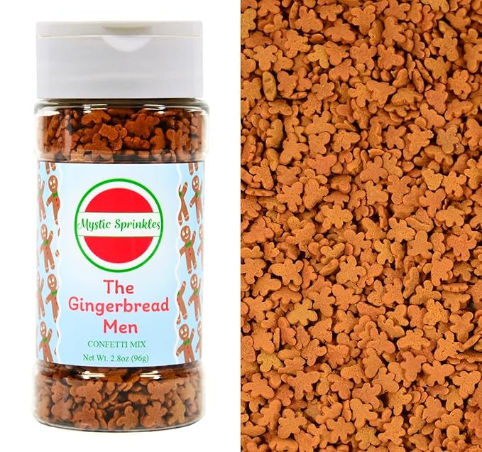 Mystic Sprinkles Christmas Holiday Sprinkle Mixes (The Gingerbread Men Confetti 2.8oz)