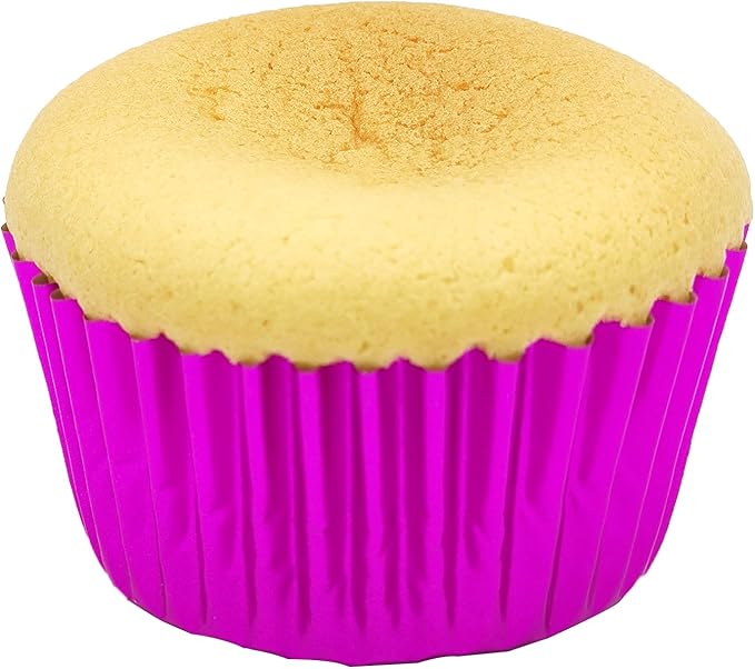 Standard Hot Pink Foil Cupcake Liners Muffin Baking Cups for Party and More, 100-Count