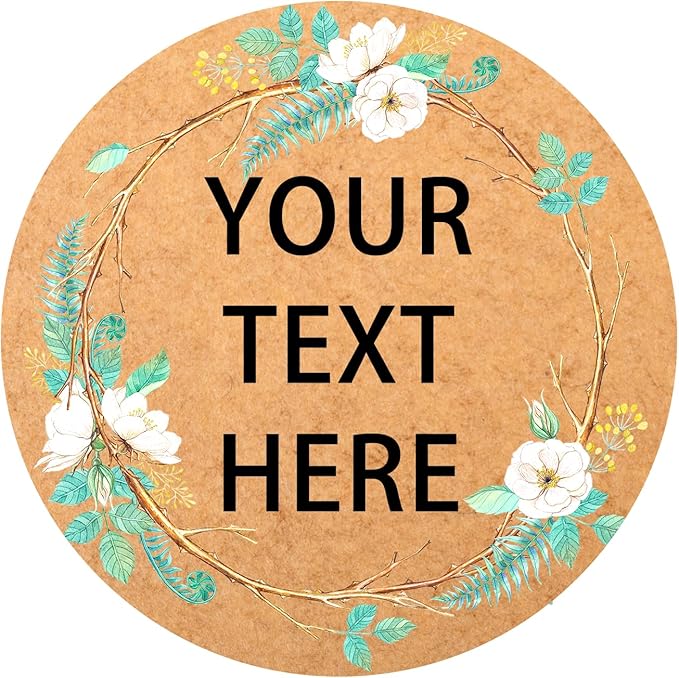 60-1000 pcs Custom Stickers Kraft Pape Labels, JOVELLO Personalize Business Logo Labels, Label Stickers for Baking Packaging,Envelope Seals, Small Business