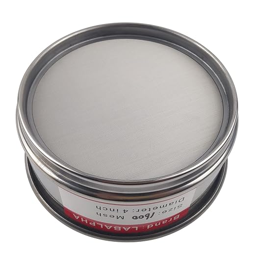 LABALPHA 1600 Mesh Lab Sieves, Test Sieve #1600 Mesh, 4'' Diameter, 304 Stainless Steel Wire Cloth (0.01mm)