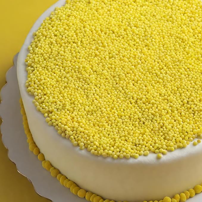 GranAroma Yellow Nonpareils, 1 lb, Decorative Sprinkles, Cakes & Cookies, Bakery Staple