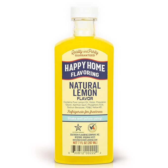 Happy Home Natural Lemon Flavor, Non-Alcoholic, Certified Kosher, 7 oz.