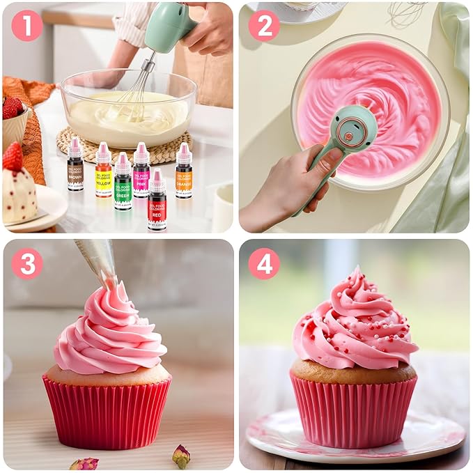 Gel Food Coloring 12 Colors Set for Cake Decorating,Cherrysea Edible Food Dye for Halloween Baking Royal Icing Cookie Supplies Gluten Free Food Grade Food Coloring Gel Kits, 0.25 Fl. Oz/Bottles