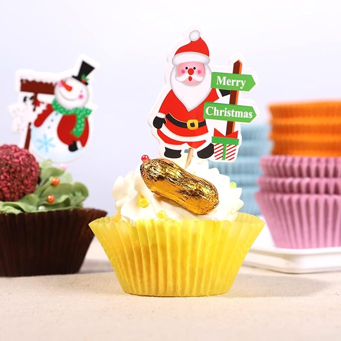 200pcs Standard Blue cupcake liners for baking,food-grade cupcake wrappers, greaseproof parchment muffin liners Christmas muffin liners for Christmas decorations