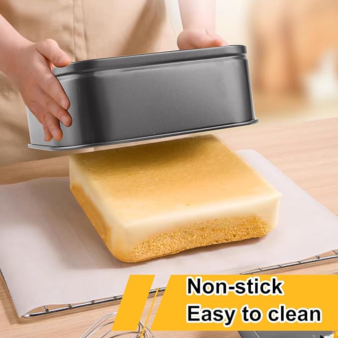 3PCS Square Springform Pan with Removable Bottom 8 inch/9 inch/10 inch Springform Cake Pan Non-stick Square Bakeware for Cake, Cheesecakes, Pizza, and Quiches
