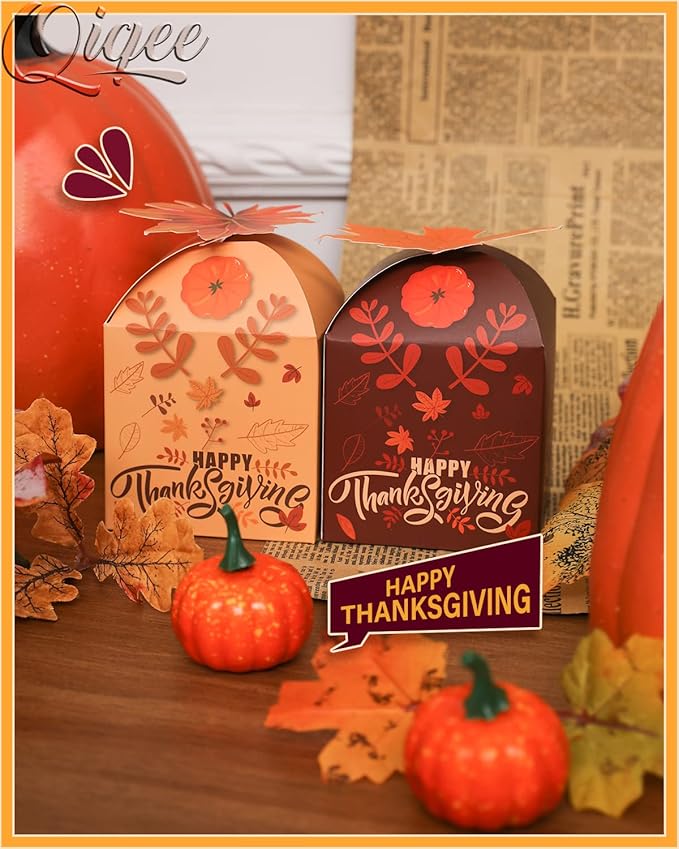 qiqee Thanksgiving Cross Gift Boxes 28pcs 3.3x3.3x3.3 Inches Cookie Boxes for Festival Party,3D Square Gift Box for Gifts,Small Cardboard Box for cookie,chocolate,pudding, Widely Used in Various
