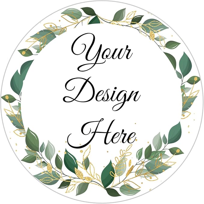 100-500 Pack Personalized Stickers Labels Floral Round Custom Labels with Your own Business Logo for Favors Wedding Birthday Party Baby Shower(Design 2)