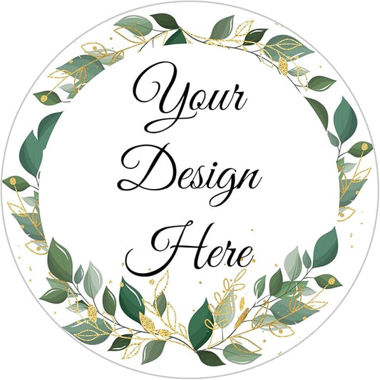 100-500 Pack Personalized Stickers Labels Floral Round Custom Labels with Your own Business Logo for Favors Wedding Birthday Party Baby Shower(Design 2)