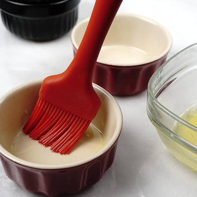 RSVP International Silicone Basting Brush, Red, 8.75" | Gently Spreads Butter, Sauces, Marinades, & More | Dishwasher Safe & Heat Resistant | BBQ Grill, Baking, Preparing Meats