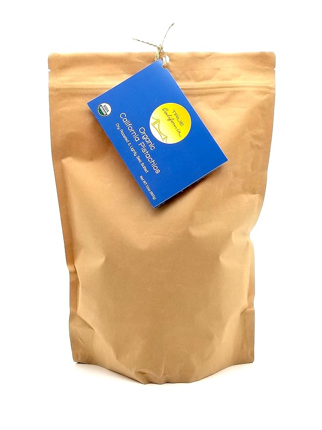 True California Organic Dry Roasted & Lightly Sea Salted Pistachios (2 LB) In-Shell - Healthy Snacks, Vegan & Gluten Free - Natural Whole Foods & Pantry Staples