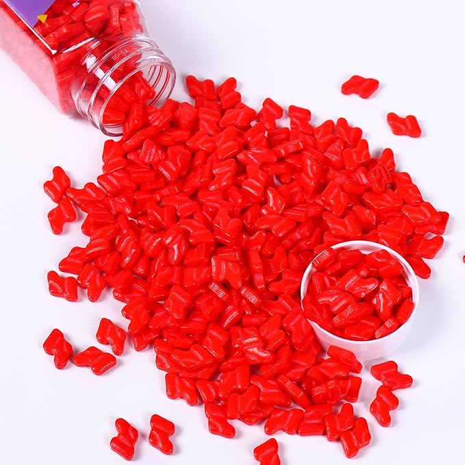 Christmas Red Socks Sprinkles for Cake Decorating, Red Sprinkles Perfect for Cupcake Toppers Wedding Party Valentines Halloween Christmas Supplies 3.52 Ounce