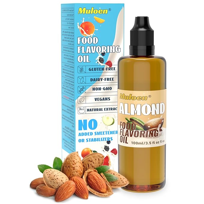 Almond Food Flavoring Oil - 3.5 Fl Oz Bottles Almond Flavor Concentrate for Food & Cosmetics - Almond Flavoring Oil for Baking, Cakes, Pastries, Beverages, Cooking, Candy, Ice Cream, Candy