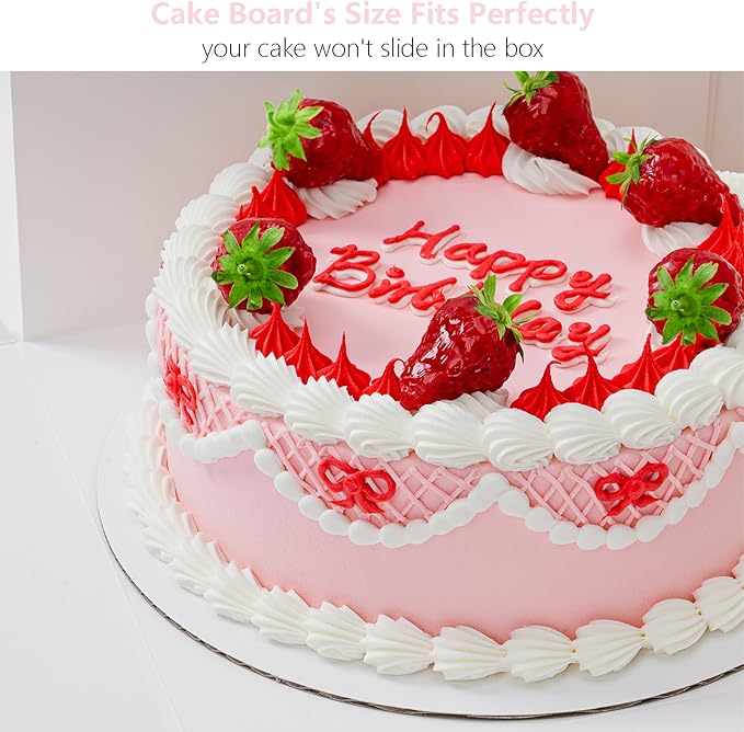 10 Pack Cake Boxes, 10x10x8 Inches Tall Cake Box with Cake Boards, White Bakery Boxes with Window, Disposable Cake Containers with Lids for Cake, Donuts, Pies, Cookies, Wedding, Birthday, Party