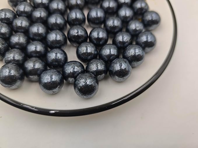 Edible Black Pearl Sugar Sprinkles 3.53 oz, 14mm Candy Pearls Ideal for Baking,Cake and Cupcake Toppers,Cookie Decoration,Ice Cream Topping,Wedding Shower Valentines Halloween Christmas