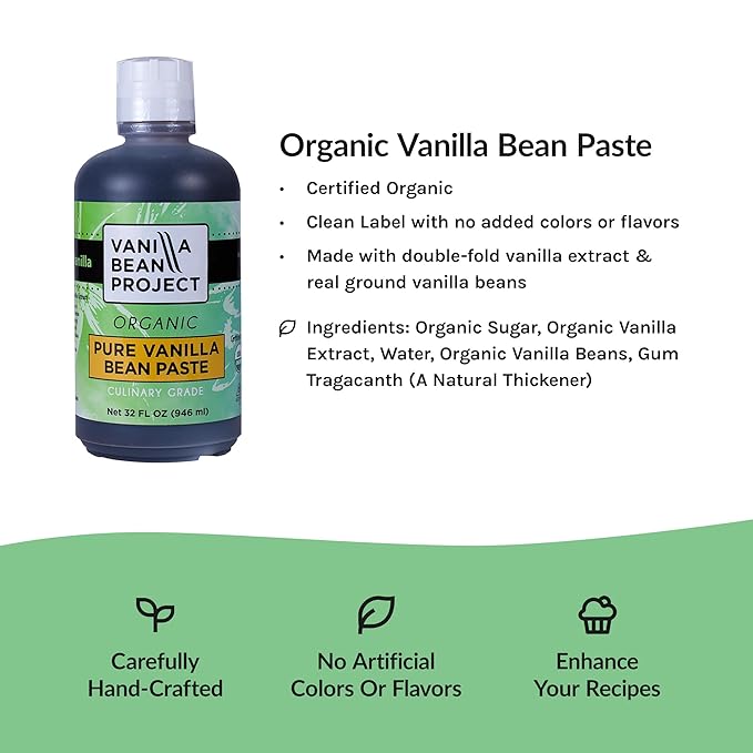Organic Vanilla Bean Paste | Baking Necessity | Pure Vanilla for Cooking | Vanilla Bean Project | 1 Gallon