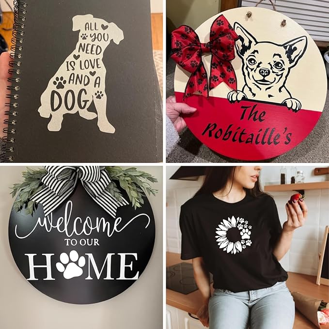 16 Pieces Dog Stencils Dog Paw Stencil for Painting on Wood Reusable Painting Templates for DIY Crafts Scrapbook Sign Shirt Canvas (16 Dog)