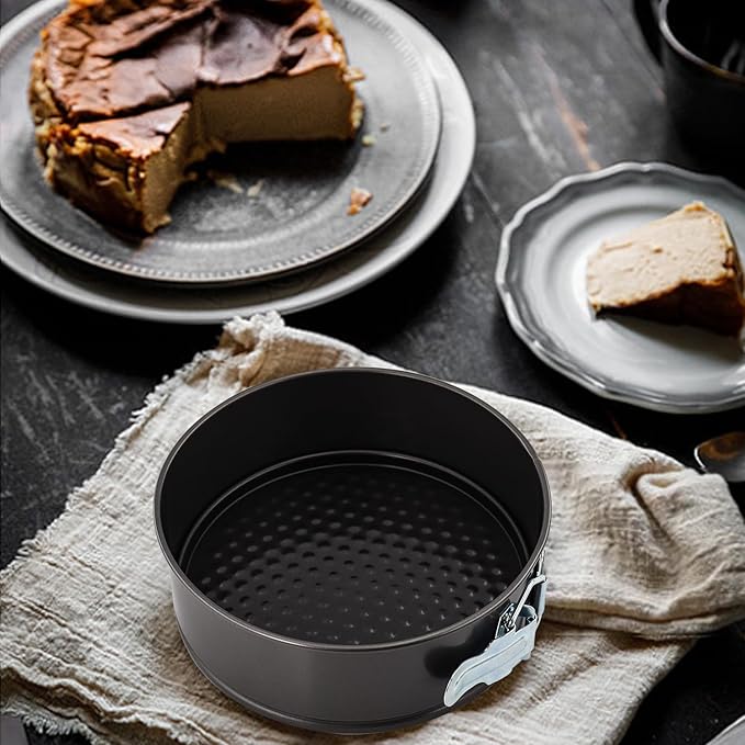 4 Inch Premium Non-stick Springform Pan, Leakproof Round Cheesecake Pan with Removable Bottom, Spring Form for Baking (Black)