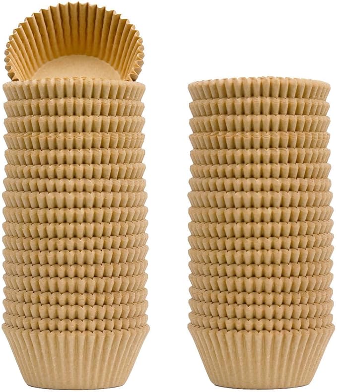 1000 Counts Heavy Duty Standard Natural Cupcake Liners Paper Cupcake Wrappers Bulk Cup Cake Cases 2 inches Baking Paper Cups for Baking Candy Cooking (Natural, 2 inches)