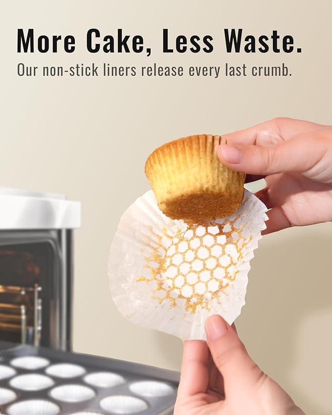 200pcs Standard White Cupcake Liners for Baking, Upgraded Natural Muffin Liners, Balance Non-Stick & Non-Slip, Greaseproof Parchment Paper, Cupcake Wrapper for Party, Wedding, Christmas