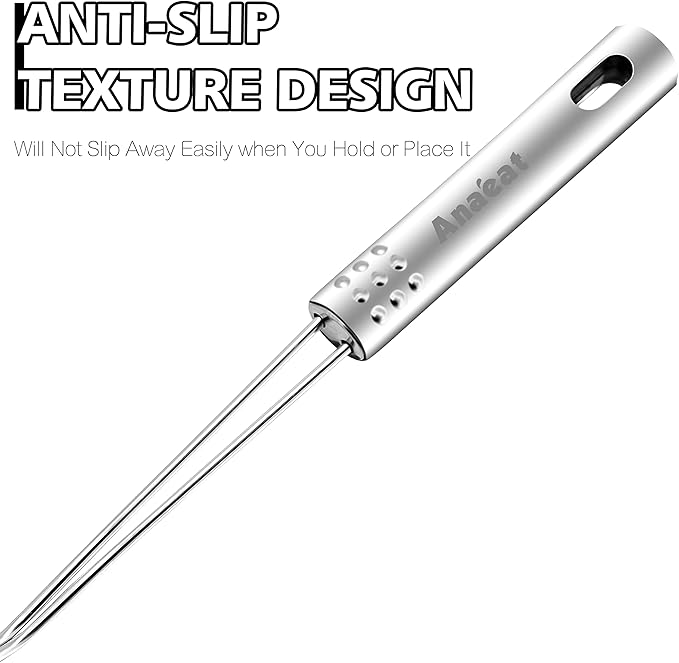 Anaeat 6.1" Stainless Steel Spider Skimmer, Professional Kitchen Pasta Strainer Spoon with Long Handle - Asian Strainer Ladle Wire Skimmer Spoons for Cooking and Frying