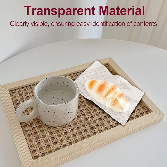 200PCS Clear Self-Sealing Cellophane Bags - 6x9 Inches, Resealable Cookie, Candy & Bread Bags - Perfect for Parties, Gifts & Bakery Uses