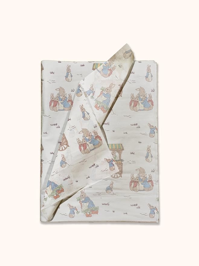 Pro Supply Global Peter Rabbit Printed Tissue Paper for Gift Bags or Boxes and Wrapping - Baby Shower Bulk Decorative Art Tissue Paper for Packaging and Gifting | 24 Sheets 20" x 30"