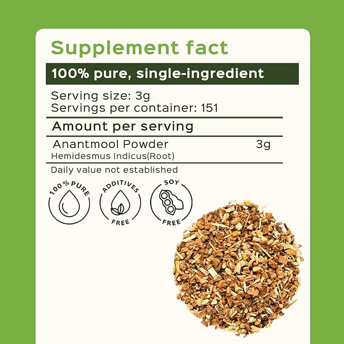 bixa BOTANICAL Sarsaparilla Root Powder | Hemidesmus Indicus (Anantmool) | Ayurvedic Herbal Supplement |Gluten Free, Non-GMO, Steam Treated, Vegan, 100% Pure,140+ Years of Herbal Heritage |1 lb/16oz