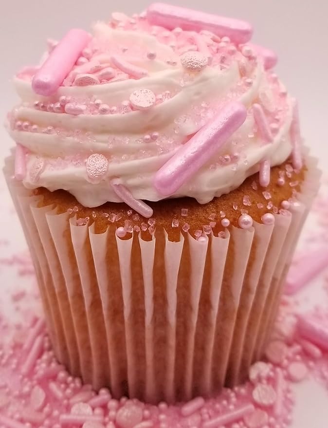 NCS Pearly Pink Edible Candy Sprinkle Mix, 8 ounces - Great for Cupcakes, Cookies, Cakes, Cake Pops