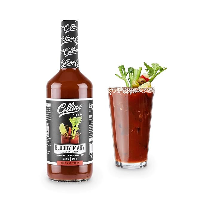 Collins Classic Bloody Mary Mix | Made With Tomato, Garlic, Worcestershire Sauce and Spices | Brunch Cocktail Recipe Ingredient, 32 fl oz