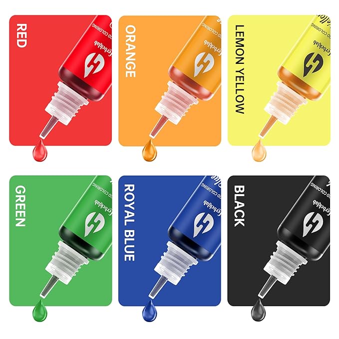 Oil Based Food Coloring for Chocolate 6 Colors x 10 ml Concentrated Oil Food Dye for Melting Chocolate, Candy Melts, Cake Pops, Strawberries - 6 Colors hot
