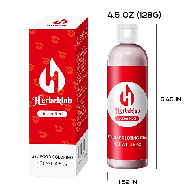 Red Gel Food Coloring – 4.5 oz Professional Grade Concentrated Food Dye, Gel Based Coloring for Icing, Baking, Cake Decorating & Cookies