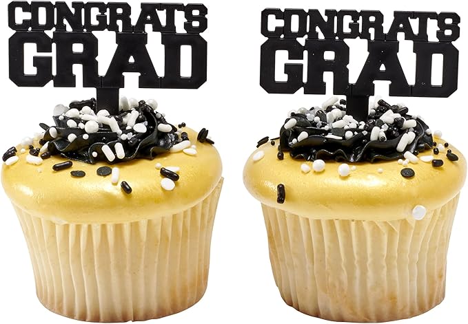 DecoPac Graduation Fusion Mix Candy Sprinkles, 26oz, Fancy Sprinkles in Handheld Container, Edible Black And White Sprinkles For Celebration Cakes, Cupcakes, Cookies and Donuts