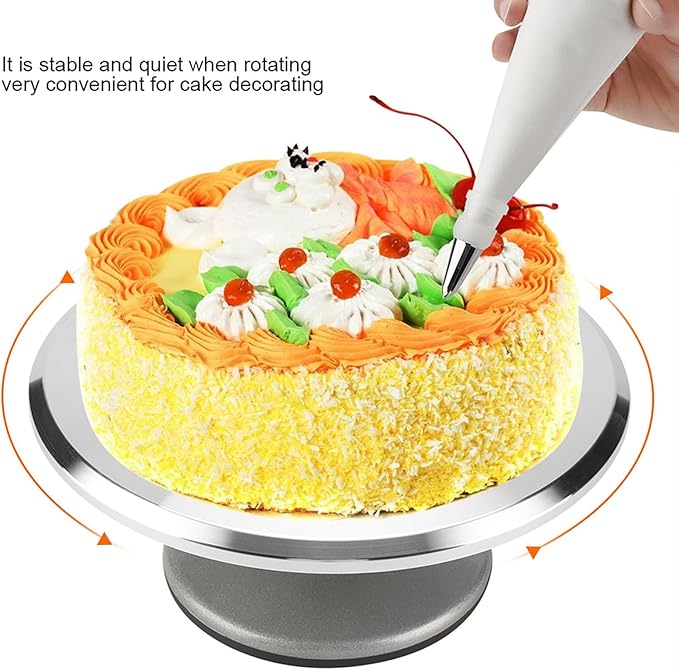 Cake Stand, 12inch Aluminum Cake Turntable Rotating Revolving Decorating Stand Pastry Baking Decor Tool for Party Wedding