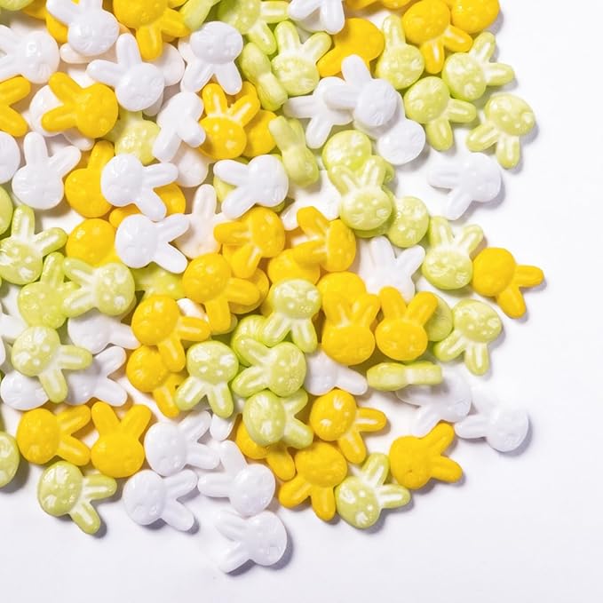 Cobakey Bunny Sprinkles for Cookies 3.52 Ounce Spring Sprinkles for Baking Yellow & Green Edible Bunny Perfect for Easter Cake Decorations, Baking, Ice Cream, Cookies, Cupcake Topper